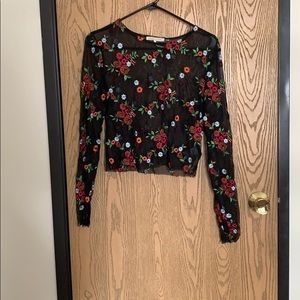 Long sleeve sheer shirt